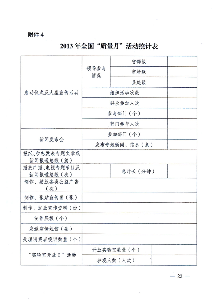 國家質(zhì)量監(jiān)督檢驗檢疫總局、中共中央宣傳部等單位《關(guān)于開展2013年全國&ldquo;質(zhì)量月&rdquo;活動的通知》