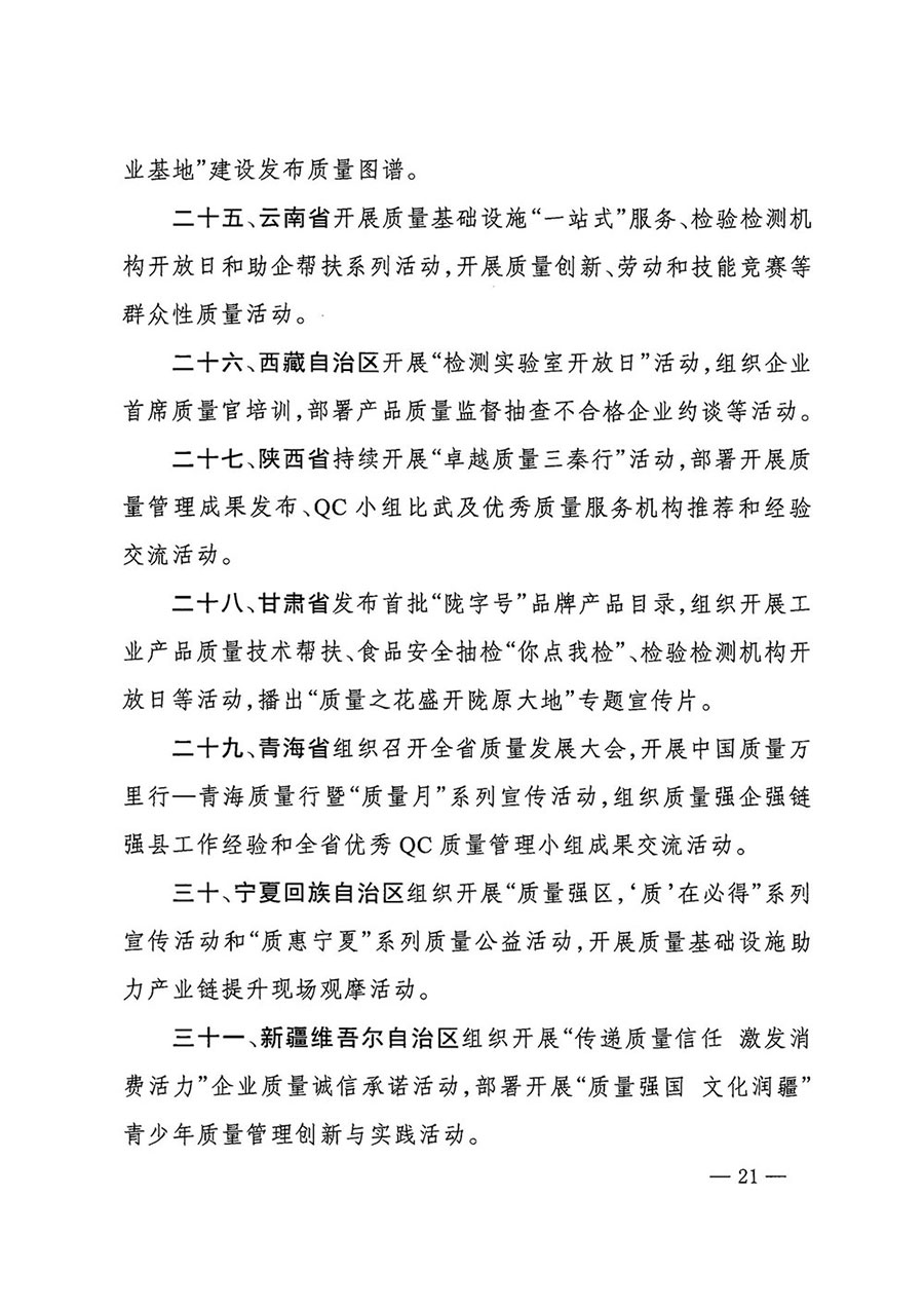 市場監(jiān)管總局等27個(gè)部門發(fā)布《關(guān)于開展2024年全國&ldquo;質(zhì)量月&rdquo;活動(dòng)的通知》國市監(jiān)質(zhì)發(fā)〔2024〕74號