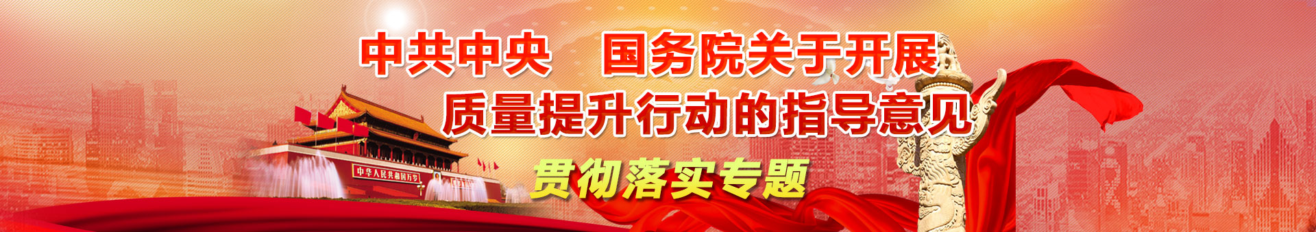 《中共中央 國務院關于開展質量提升行動的指導意見 》貫徹落實專題